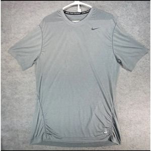 Nike Pro Combat Shirt Mens Large Gray Short Sleeve Dri Fit